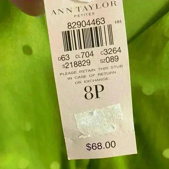 Ann‎ Taylor blouse sleeveless silk blend polka dotted v neck  8 Petite. NWT - Picture 8 of 8